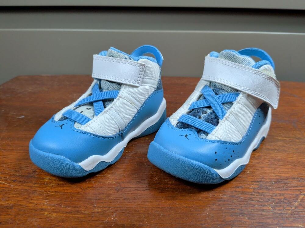 Jordan 6 Rings TD White University Blue DM8954-100 Toddler Size 6C